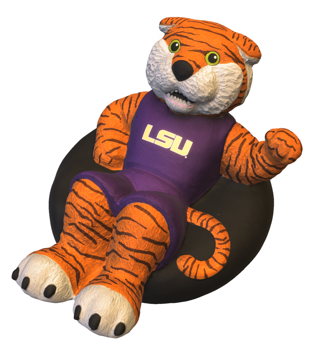 LSU Tigers Mike The Tiger Mascot Premium Bath Toy Collectible